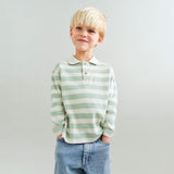 Wheat Main Langærmet Polo Fred Blouse 9647 mint stripe