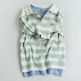 Wheat Main Langærmet Polo Fred Blouse 9647 mint stripe