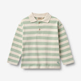 Wheat Main Langærmet Polo Fred Blouse 9647 mint stripe