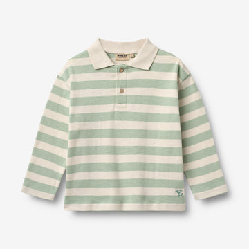 Wheat Main Langærmet Polo Fred Blouse 9647 mint stripe