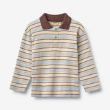 Wheat Main Langærmet Polo Fred Blouse 9877 multi blue stripe