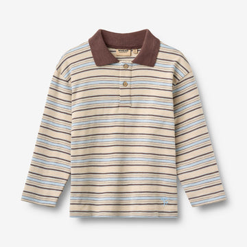 Wheat Main Langærmet Polo Fred Blouse 9877 multi blue stripe