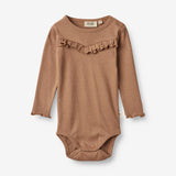 Wheat Main  Langærmet Rib Body Elise | Baby Underwear/Bodies 2121 berry dust