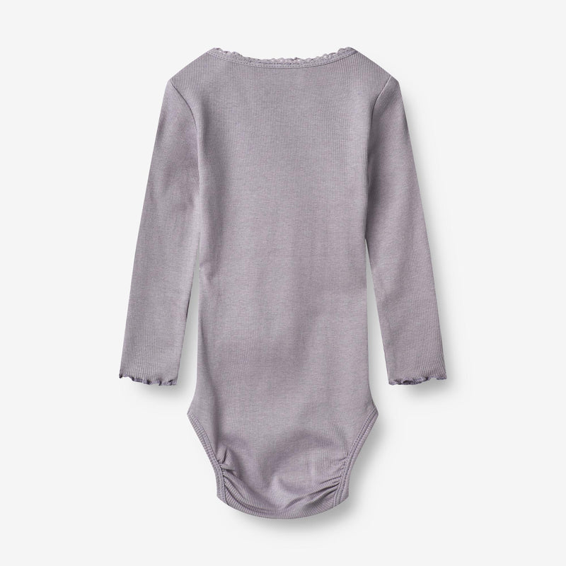 Wheat Main  Langærmet Rib Body Lotta | Baby Underwear/Bodies 1346 lavender