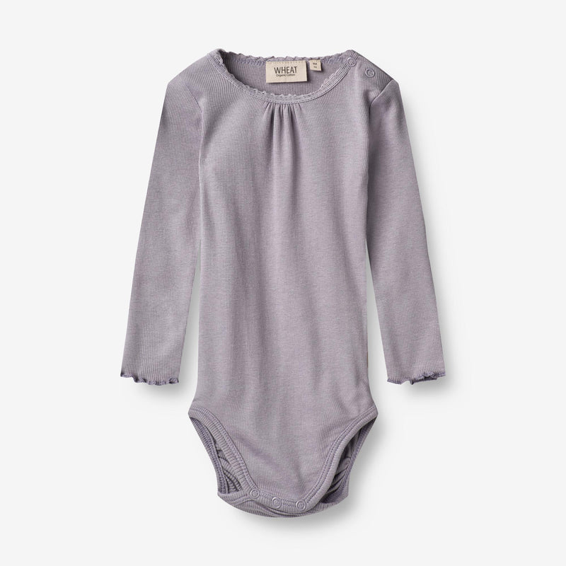 Wheat Main  Langærmet Rib Body Lotta | Baby Underwear/Bodies 1346 lavender