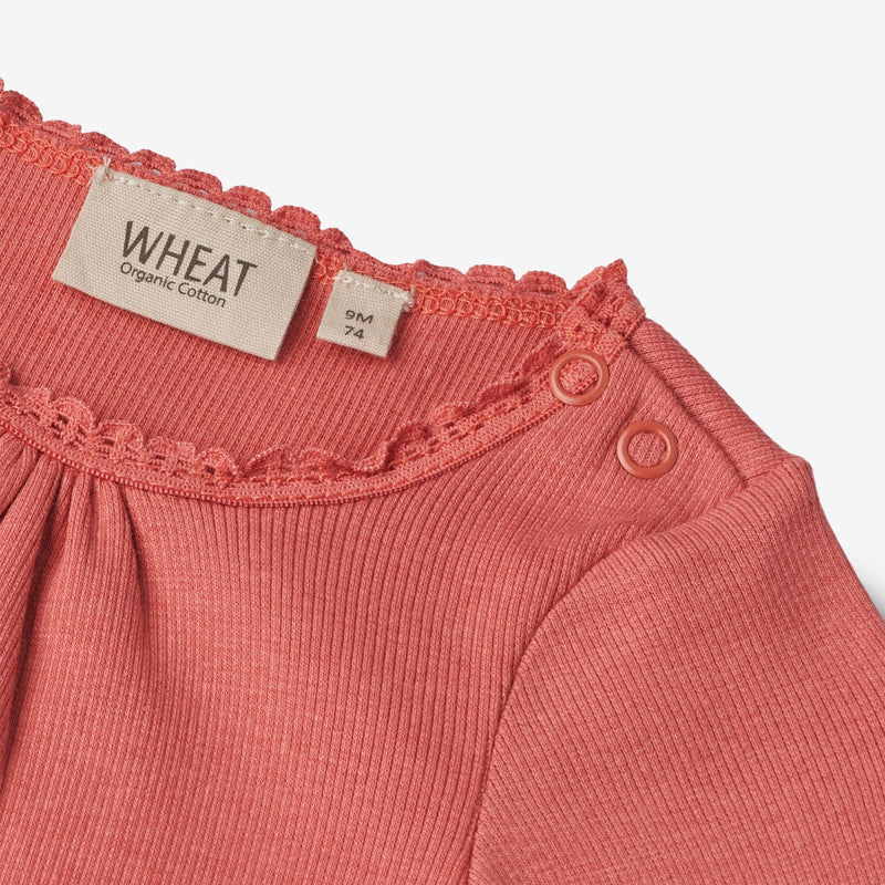 Wheat Main  Langærmet Rib Body Lotta | Baby Underwear/Bodies 2020 faded rose