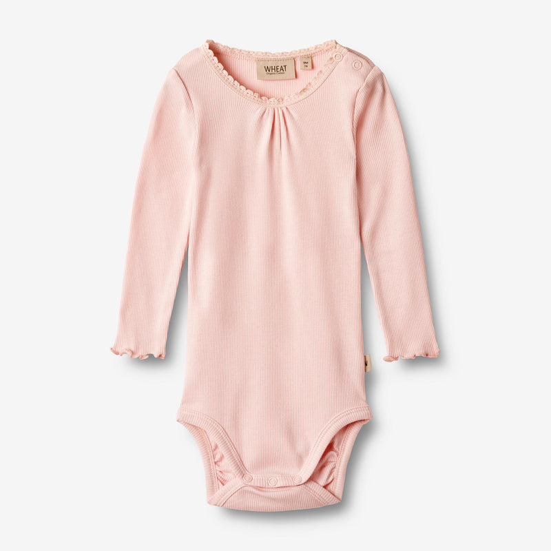 Wheat Main   Langærmet Rib Body Lotta Underwear/Bodies 2281 rose ballet