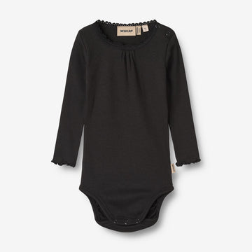 Wheat Main Langærmet Rib Body Lotta Underwear/Bodies 0021 black
