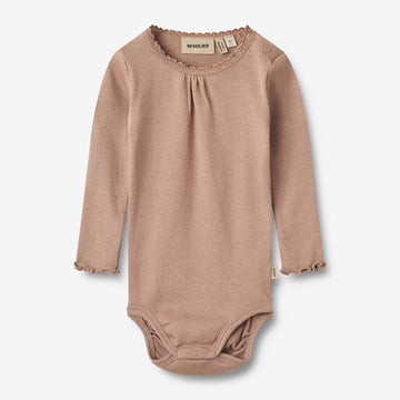 Wheat Main Langærmet Rib Body Lotta Underwear/Bodies 1164 nougat rose
