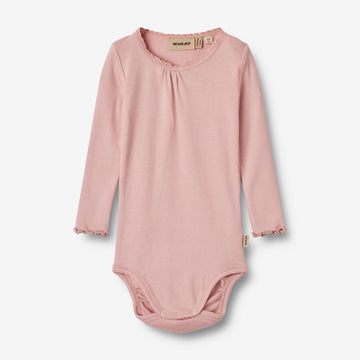 Wheat Main Langærmet Rib Body Lotta Underwear/Bodies 1188 rose frost
