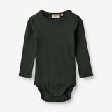 Wheat Main  Langærmet Rib Body Peter | Baby Underwear/Bodies 0025 black coal