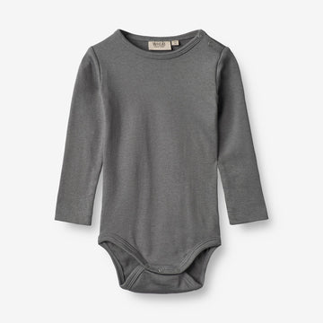 Wheat Main  Langærmet Rib Body Peter | Baby Underwear/Bodies 1525 autumn sky