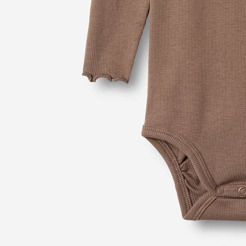 Wheat Main Langærmet Rib Body Regitze Body 9573 toffee brown