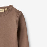 Wheat Main Langærmet Rib Body Regitze Body 9573 toffee brown