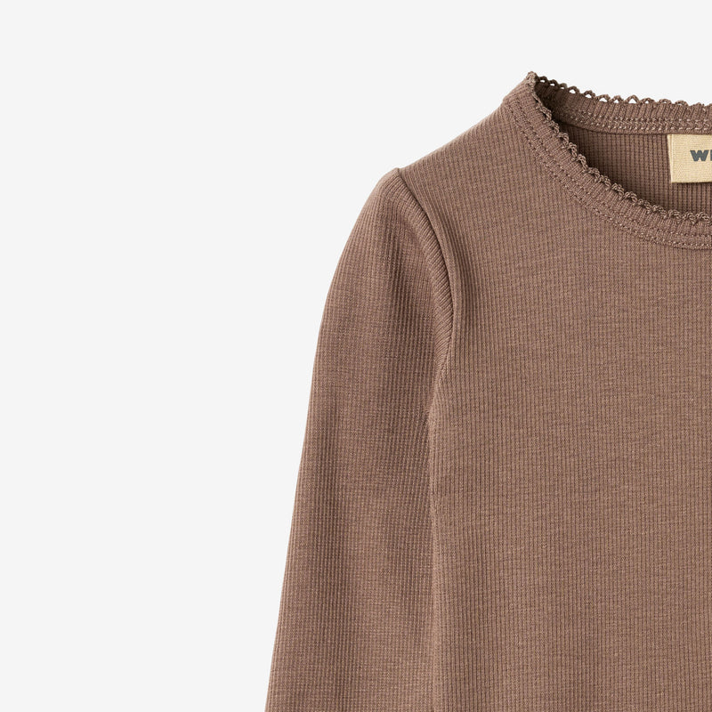 Wheat Main Langærmet Rib Body Regitze Body 9573 toffee brown