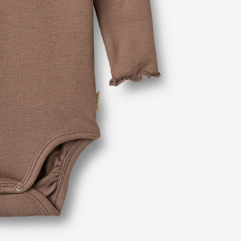 Wheat Main Langærmet Rib Body Regitze Body 9573 toffee brown