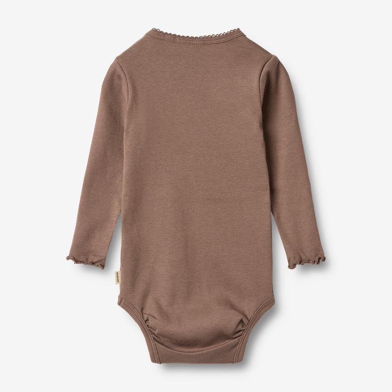 Wheat Main Langærmet Rib Body Regitze Body 9573 toffee brown