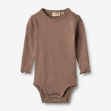 Wheat Main Langærmet Rib Body Regitze Body 9573 toffee brown