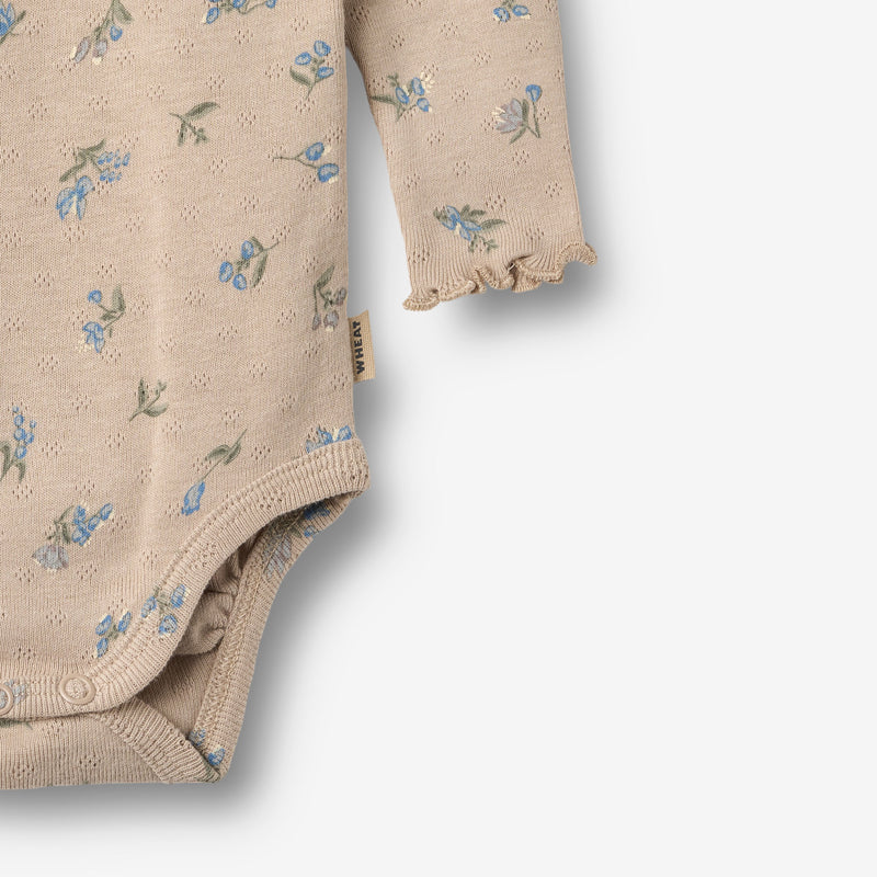 Wheat Main Langærmet Rib Body Regitze Underwear/Bodies 9573 warm sand flowers