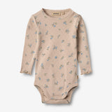 Wheat Main Langærmet Rib Body Regitze Underwear/Bodies 9573 warm sand flowers