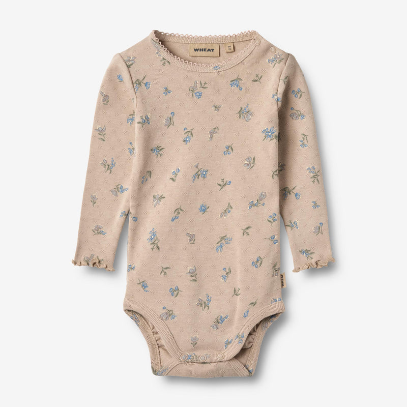 Wheat Main Langærmet Rib Body Regitze Underwear/Bodies 9573 warm sand flowers