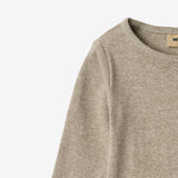 Wheat Main Langærmet Rib Body Spencer Underwear/Bodies 0072 gravel melange