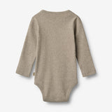 Wheat Main Langærmet Rib Body Spencer Underwear/Bodies 0072 gravel melange