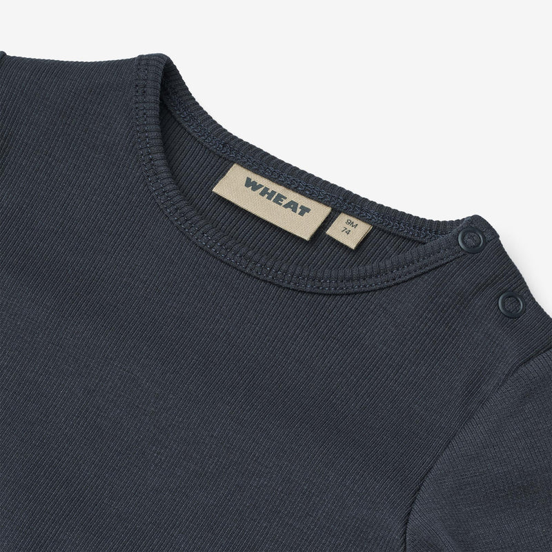 Wheat Main Langærmet Rib Body Spencer Underwear/Bodies 1432 navy