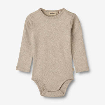 Wheat Main Langærmet Rib Body Spencer Underwear/Bodies 0072 gravel melange