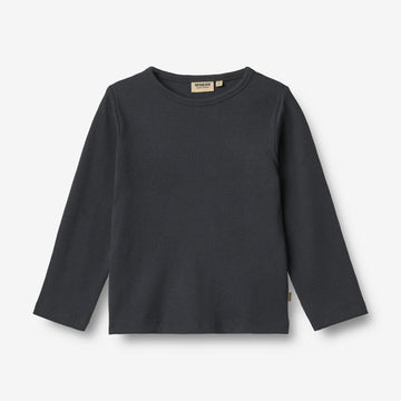 Wheat Main Langærmet Rib T-Shirt Milo T-Shirt 1432 navy