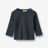 Wheat Main Langærmet Rib T-Shirt Milo T-Shirt 1432 navy