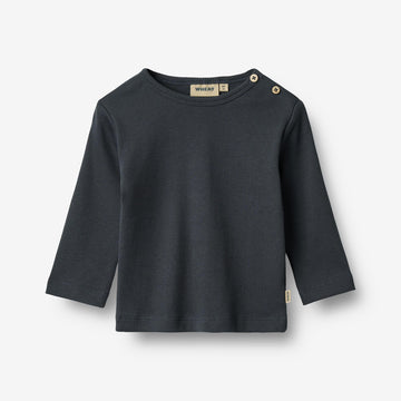 Wheat Main Langærmet Rib T-Shirt Milo T-Shirt 1432 navy