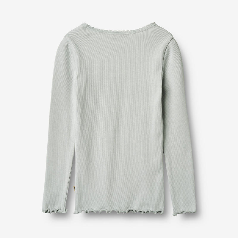 Wheat Main Langærmet Rib T-Shirt Reese Jersey Tops and T-Shirts 1560 soft blue