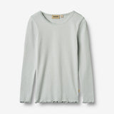 Wheat Main Langærmet Rib T-Shirt Reese Jersey Tops and T-Shirts 1560 soft blue