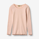 Wheat Main Langærmet Rib T-Shirt Reese Jersey Tops and T-Shirts 2400 powder