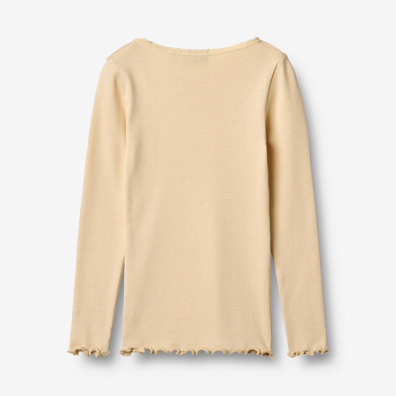 Wheat Main Langærmet Rib T-Shirt Reese Jersey Tops and T-Shirts 9430 macadamia