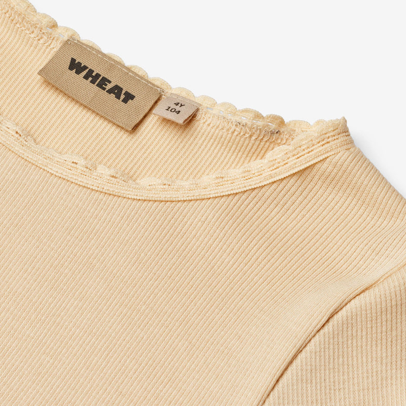 Wheat Main Langærmet Rib T-Shirt Reese Jersey Tops and T-Shirts 9430 macadamia