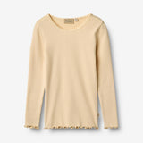 Wheat Main Langærmet Rib T-Shirt Reese Jersey Tops and T-Shirts 9430 macadamia