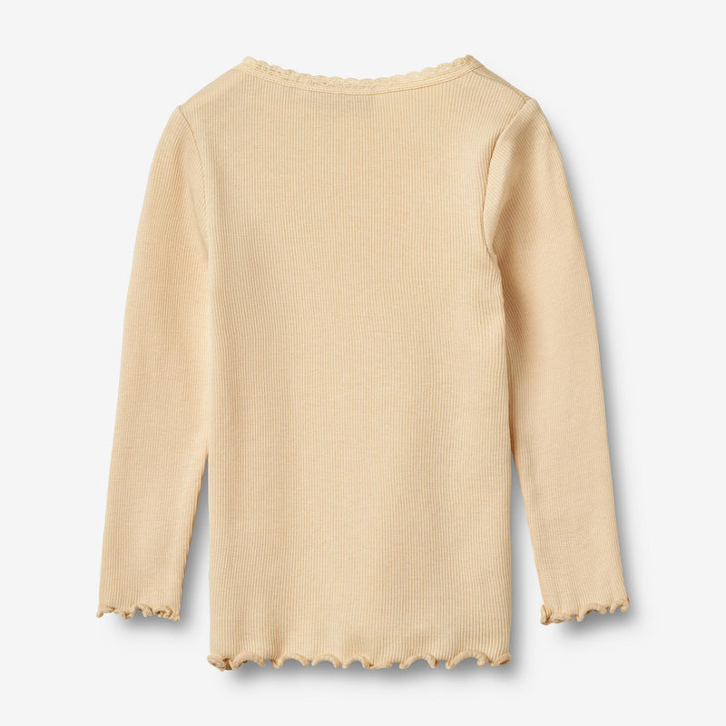 Wheat Main Langærmet Rib T-Shirt Reese Jersey Tops and T-Shirts 9430 macadamia