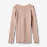 Wheat Main Langærmet Rib T-Shirt Reese T-Shirt 1135 dry rose