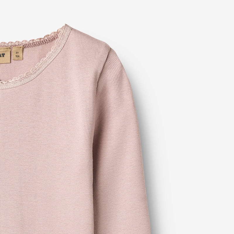 Wheat Main Langærmet Rib T-Shirt Reese T-Shirt 1354 soft lilac