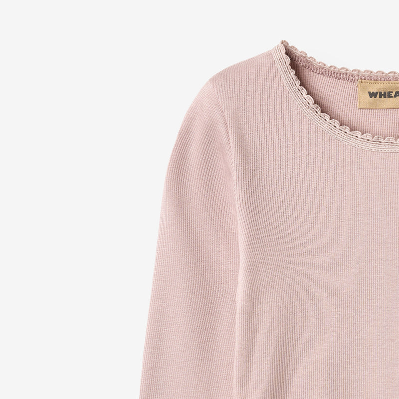 Wheat Main Langærmet Rib T-Shirt Reese T-Shirt 1354 soft lilac