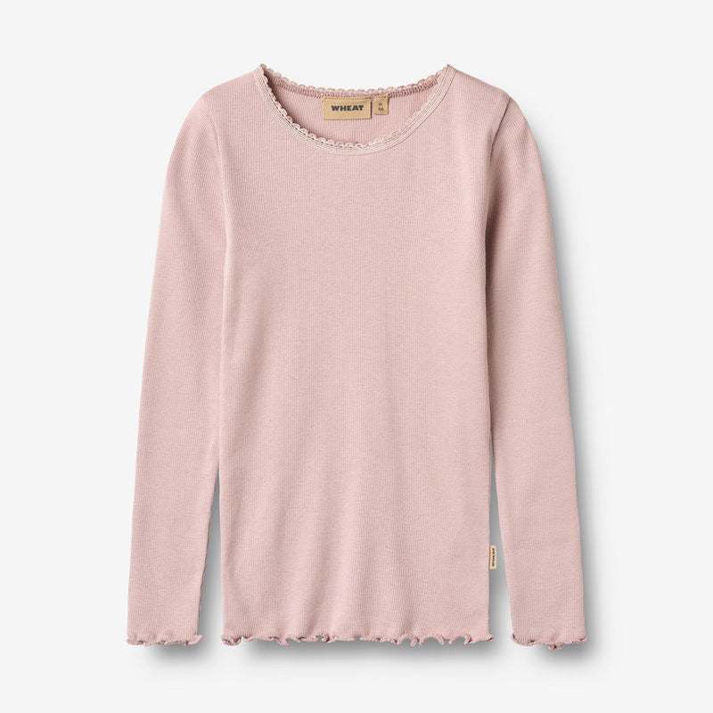 Wheat Main Langærmet Rib T-Shirt Reese T-Shirt 1354 soft lilac