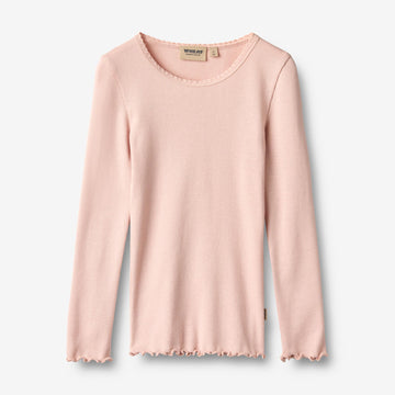 Wheat Main Langærmet Rib T-Shirt Reese T-Shirt 2317 dim rose