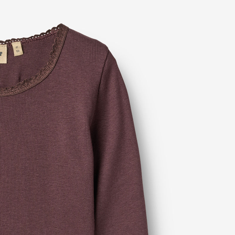Wheat Main Langærmet Rib T-Shirt Reese T-Shirt 3030 fudge