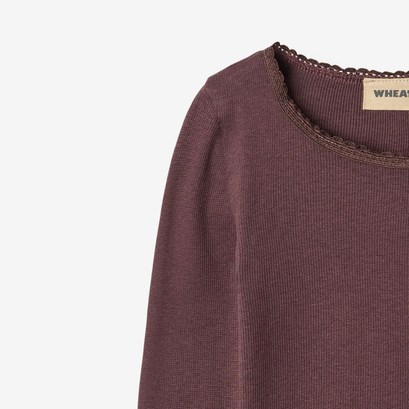 Wheat Main Langærmet Rib T-Shirt Reese T-Shirt 3030 fudge