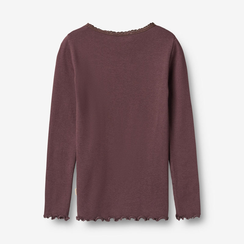 Wheat Main Langærmet Rib T-Shirt Reese T-Shirt 3030 fudge