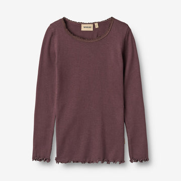 Wheat Main Langærmet Rib T-Shirt Reese T-Shirt 3030 fudge