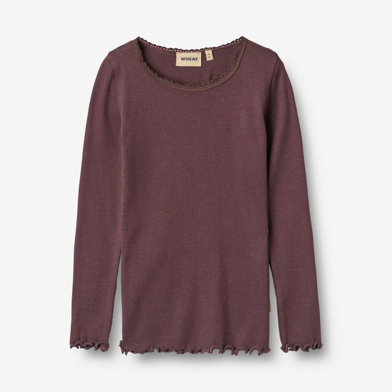 Wheat Main Langærmet Rib T-Shirt Reese T-Shirt 3030 fudge