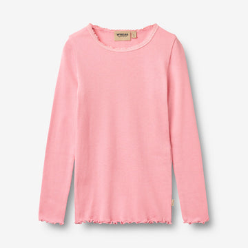 Wheat Main Langærmet Rib T-Shirt Reese T-Shirt 9638 bubblegum